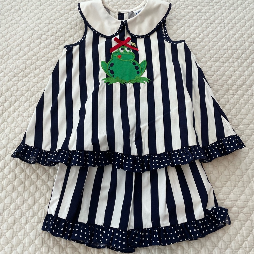 Vintage Striped Girls Set